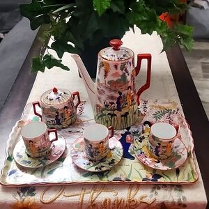 Vintage Ceramic Coffee Tea Set Japan, Japanese Ceramic Coffee Tea Set